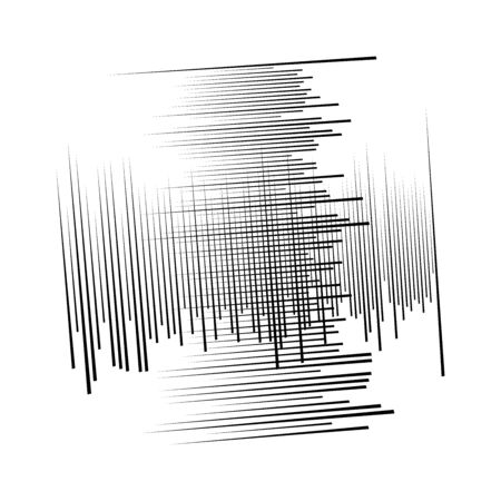 Random lines grid, mesh. Dynamic, irregular overlap, intersect lines, stripes. Jumble, reticulate geometric element. random lines grate, latticeのイラスト素材