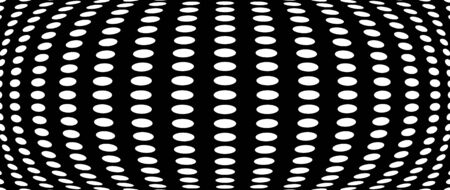 3D circular burst. Convex globe, sphere, orb distort. Inflate design pattern. Radiation, bulge, bloat effect. Radial, radiating warp. Bulb, relief protuberant graphics. Abstract dilate, curve textureのイラスト素材