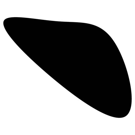 Random blotch, inkblot. Organic blob, blot. Speck shape.Splat, fleck graphic. Drop of liquid, fluid. Pebble, stone silhouette.Ink stain, mottle spot irregular shape. Basic, simple rounded, smooth formのイラスト素材
