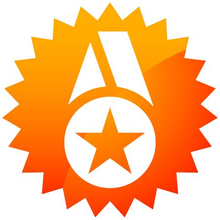 Icon with medal, badge symbol. Award, reward concept iconのイラスト素材