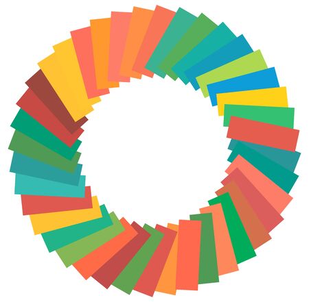 Colored circular and radial abstract mandalas, motifs, decoration design elements. Generative geometric and abstract art shapesのイラスト素材