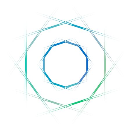 Colored circular and radial abstract mandalas, motifs, decoration design elements. Generative geometric and abstract art shapesのイラスト素材