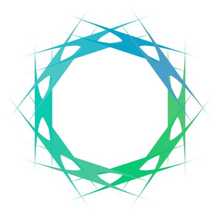 Colored circular and radial abstract mandalas, motifs, decoration design elements. Generative geometric and abstract art shapesのイラスト素材