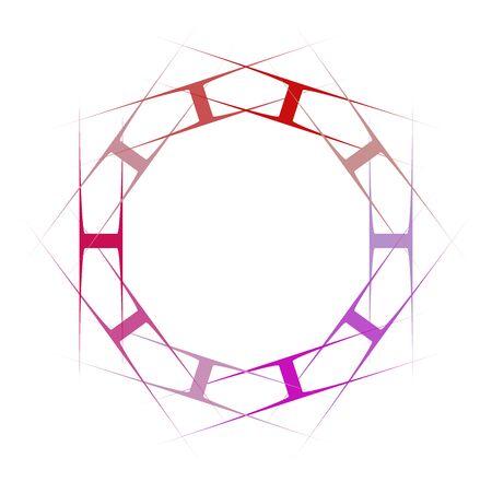 Colored circular and radial abstract mandalas, motifs, decoration design elements. Generative geometric and abstract art shapesのイラスト素材