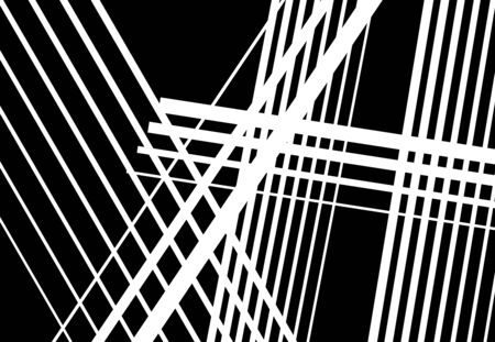 Abstract geometric art with random, chaotic lines. Straight crossing, intersecting lines texture, stripes patternのイラスト素材