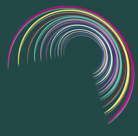 Single mottled, multi-color and colorful spiral, swirl, twirl element. Twisted cyclic, circular and radial, radiating whorl, volute shape over colored backdrop, backgroundのイラスト素材