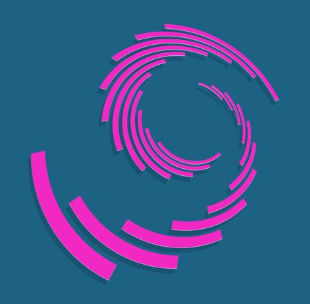 duotone curly, coil, gyration volute shape. twine vortex rotating in concentric, radial, radiating and circular, circling fashionのイラスト素材