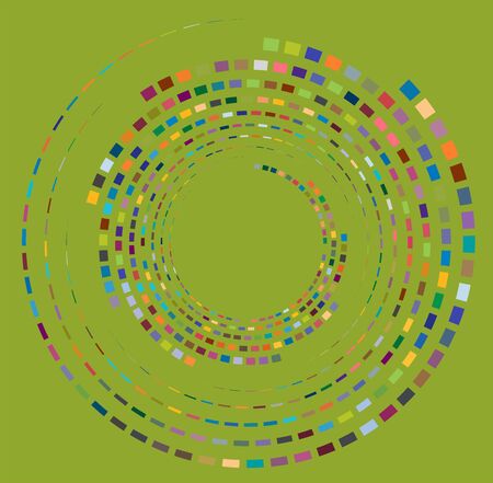 Single mottled, multi-color and colorful spiral, swirl, twirl element. Twisted cyclic, circular and radial, radiating whorl, volute shape over colored backdrop, backgroundのイラスト素材