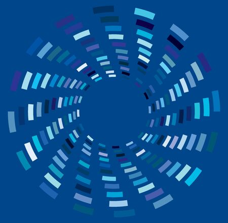 colorful, multicolor and monochrome cyclic, cycle concentric ring. revolved spiral, vortex, whorl. abstract circular, radial loop shape, element over colored backdrop, backgroundのイラスト素材