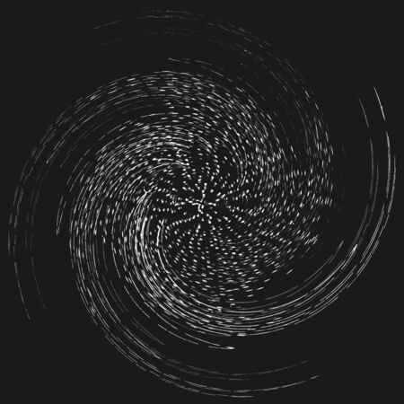 Smudge, smear, grungy monochrome, black and white volute, vortex shape. Twisted helix element. Rotation, spin and twist concept design. Abstract greyscale spiral, swirl, twirl illustrationのイラスト素材