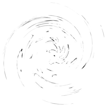 Random color smudge, smear, grungy monochrome, black and white volute, vortex shape. Twisted helix element.Rotation, spin and twist concept design. Abstract greyscale spiral, swirl, twirl illustrationのイラスト素材