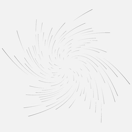 Monochrome volute, vortex shapes. Twisted helix elements. Rotation, spin and twist concept designのイラスト素材