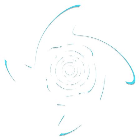 Single-colored,monochrome twirl, swirl. Shape with rotation, spin, spiral distortion. Helix, volute and twine design elementのイラスト素材