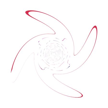 monochrome cyclic, cycle concentric rings. revolved spiral, vortex, whorl. abstract circular, radial loop shape, elementのイラスト素材