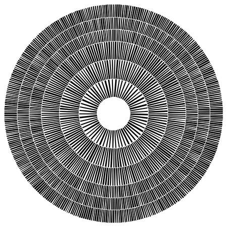 Geometric circle element. Circular stonework, masonry stone circles. Abstract top view well â Stock vector illustration, Clip art graphicsのイラスト素材