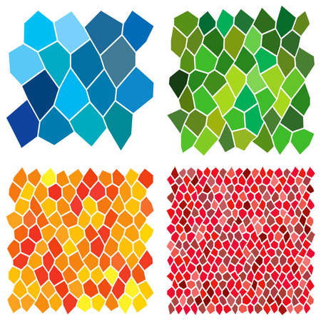 Tessellation, Random, Irregular Mosaic tiles, Stones, Stonework Pattern, Background - Stock vector illustration, clip-art graphicsのイラスト素材