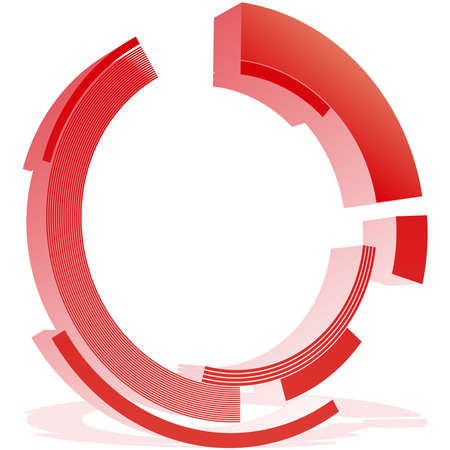 Geometric Sci-fi, Cybernetics, Cyber segmented circle, ring design element. Abstract HUD, GUI, UI circular shape â Stock vector illustration, Clip art graphicsのイラスト素材