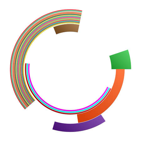 Geometric Sci-fi, Cybernetics, Cyber segmented circle, ring design element. Abstract HUD, GUI, UI circular shape â Stock vector illustration, Clip art graphicsのイラスト素材