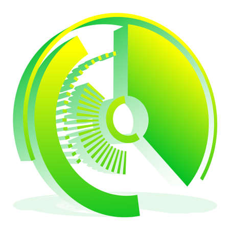 Geometric Sci-fi, Cybernetics, Cyber segmented circle, ring design element. Abstract HUD, GUI, UI circular shape â Stock vector illustration, Clip art graphicsのイラスト素材