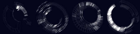 Wire-frame 3d Abstract Sci-Fi Object. Geometric Sci-fi, Cybernetics, Cyber segmented circle, ring...