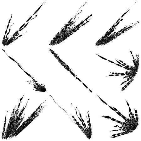 Grungy, textured, grung lines element set â Stock illustration, Clip art graphicsのイラスト素材