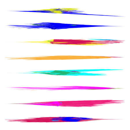 Grungy, grunge, textured brush strokes. Smear, smudge Paint, ink, tint paint brushes, horizontal dividers. Handdrawn scratch, sketch, sketchy lines â Stock vector illustration, Clip art graphicsのイラスト素材