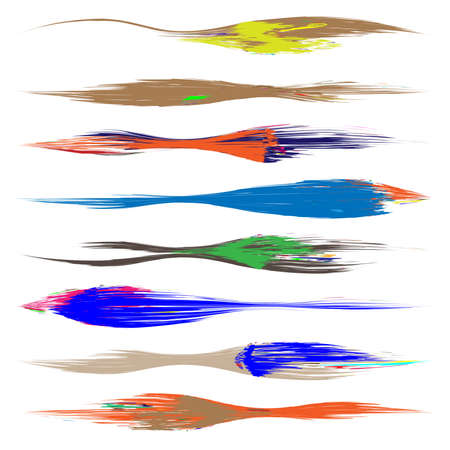 Grungy, grunge, textured brush strokes. Smear, smudge Paint, ink, tint paint brushes, horizontal dividers. Handdrawn scratch, sketch, sketchy lines â Stock vector illustration, Clip art graphicsのイラスト素材