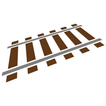 Railroad, Train track, Railway contour, silhouette vector. Tramway, metro, subway path â Stock illustration, Clip art graphicsのイラスト素材