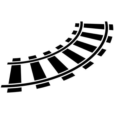 Railroad, Train track, Railway contour, silhouette vector. Tramway, metro, subway path â Stock illustration, Clip art graphicsのイラスト素材