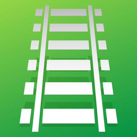 Railroad, Train track, Railway contour, silhouette vector. Tramway, metro, subway path â Stock illustration, Clip art graphicsのイラスト素材