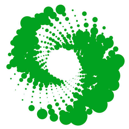 Dots, dotted circular spiral. Swirl, twirl of circles. Stippling, pointillist design. Speckles, flecks vector illustration â Stock vector illustration, Clip art graphicsのイラスト素材