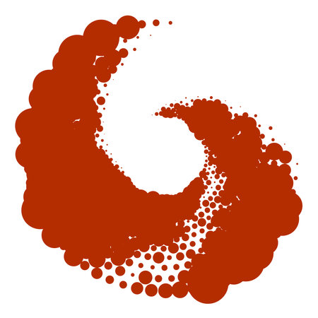 Dots, dotted circular spiral. Swirl, twirl of circles. Stippling, pointillist design. Speckles, flecks vector illustration â Stock vector illustration, Clip art graphicsのイラスト素材