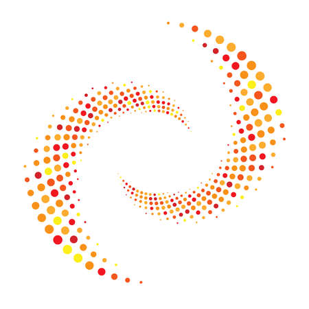 Dots, dotted circular spiral. Swirl, twirl of circles. Stippling, pointillist design. Speckles, flecks vector illustration â Stock vector illustration, Clip art graphicsのイラスト素材