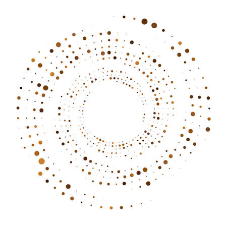 Dots, dotted circular spiral. Swirl, twirl of circles. Stippling, pointillist design. Speckles, flecks vector illustration â Stock vector illustration, Clip art graphicsのイラスト素材