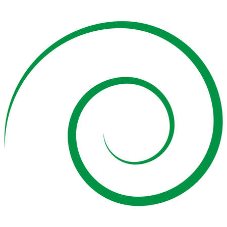 Abstract spiral, twist. Radial swirl, twirl curvy lines element. Circular, concentric loop-hook. Revolved whirl design shape, Whirlwind, whirlpool illustration. Radiating volute, whirligig, curlicueのイラスト素材