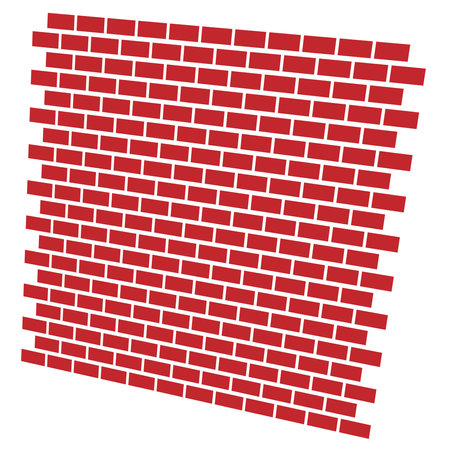 Red brickwall, brick wall. Masonry, stonework, building and architecture concepts icon â Stock illustration, Clip art graphicsのイラスト素材