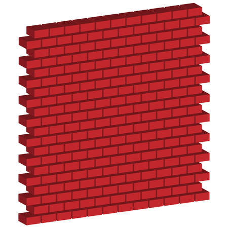 Red brickwall, brick wall. Masonry, stonework, building and architecture concepts icon â Stock illustration, Clip art graphicsのイラスト素材