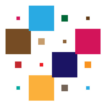 4x4 cube, square geometric arrangement. Square illustrationのイラスト素材