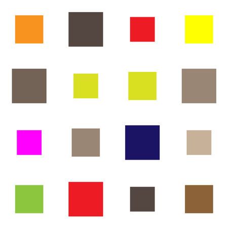 4x4 cube, square geometric arrangement. Square illustration