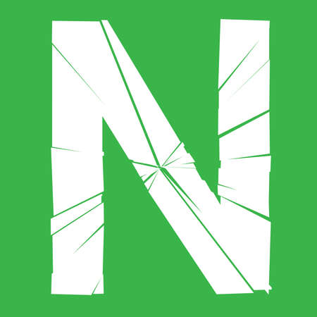 Full English alphabet - ABC in lower- and uppercase with cracked, fracture, shatter effectのイラスト素材