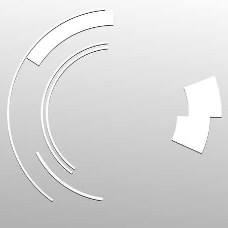 Sci-fi concentric, geometric ring, circle UI, GUI design element Vector illustrationのイラスト素材