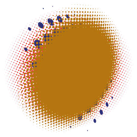 Comic ink splatter colorful halftone vector pattern,texture design element.Circles,dots, screentone illustration.Freckle, stipple-stippling and speckles illustration.Pointillist-pointillism vector artのイラスト素材