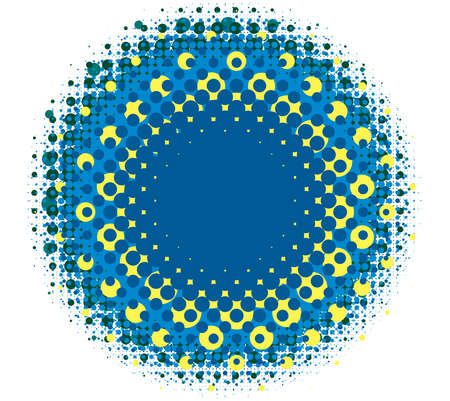 Halftone (half-tone) element. Dots, circles, speckles and freckles vector illustration. Stipple-stippling designのイラスト素材