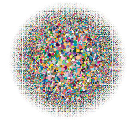 Halftone (half-tone) element. Dots, circles, speckles and freckles vector illustration. Stipple-stippling designのイラスト素材