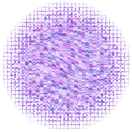 Abstract geometric circle element structure made of small line parts. Colorful circle of line grid, mesh, grating and lattice. Purple circle vector illustrationのイラスト素材