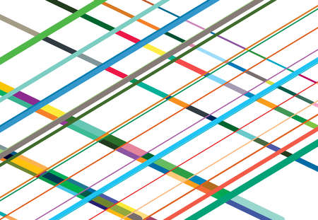 Colorful, vivid, vibrant oblique, diagonal, skew and traverse grid, mesh or lattice, grill, trellis  illustration. Intersecting lines abstract vector backgroundのイラスト素材