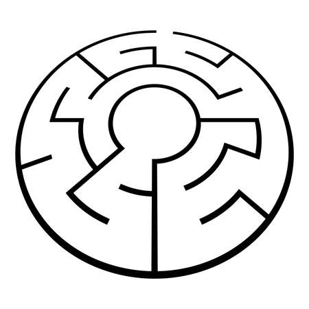 Solvable 3D maze, labyrinth, puzzle game vector illustrationのイラスト素材