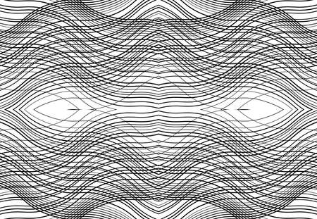 repeatable and tileable grid, mesh of zig-zag, criss-cross and wavy interlace, intertwine and interweave lines. abstract lattice and grating, grid and mesh texture, pattern and backgroundのイラスト素材