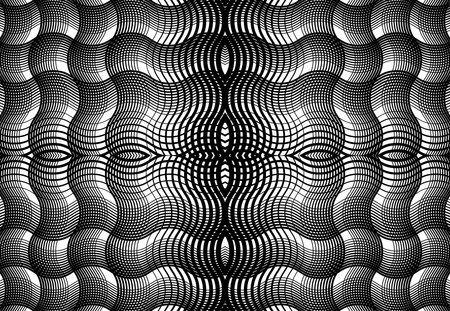 repeatable and tileable grid, mesh of zig-zag, criss-cross and wavy interlace, intertwine and...