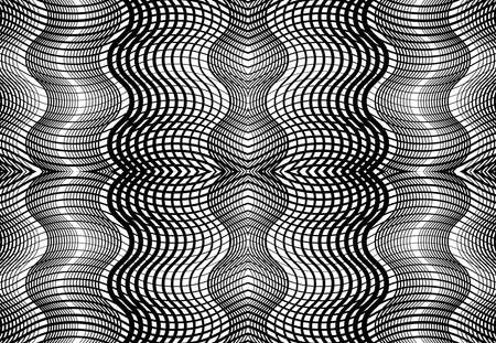 repeatable and tileable grid, mesh of zig-zag, criss-cross and wavy interlace, intertwine and...